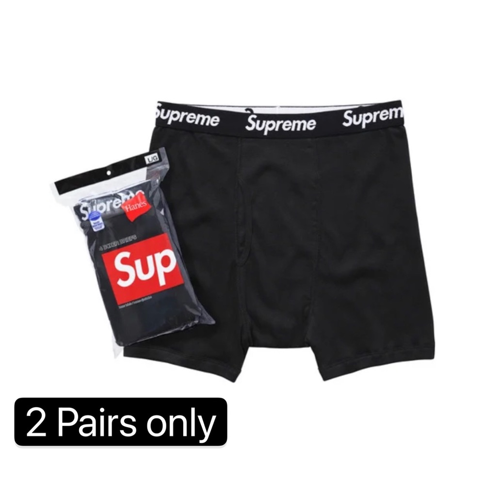 Supreme X Hanes Boxer Briefs Black Underwear 2XL